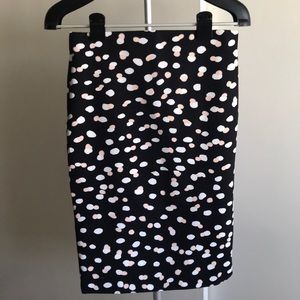 Pencil skirt. Brand new. Black with pink and white